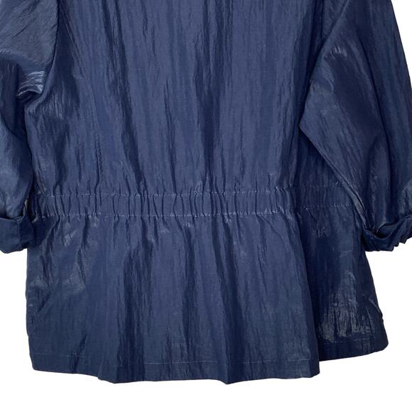 NEW CJ Banks Jacket Iridescent Size 16/18W 1X Cinch Waist Front Zip Navy Blue - Picture 5 of 9
